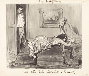 A Diligent Student Working at Home by Honoré Daumier
