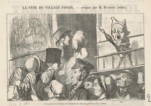 Thrifty Villagers Contenting Themselves...; In the Countryside, No Coach Strikes... by Honoré Daumier
