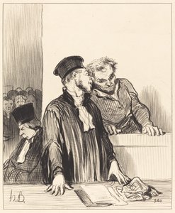 Here is the Public Ministry Telling You Unpleasant Things by Honoré Daumier