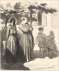 Here is a Woman Who, at the Solemn Hour... by Honoré Daumier