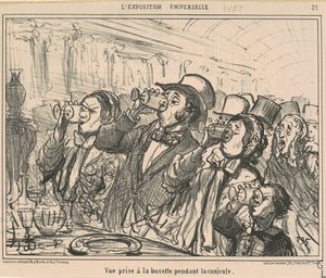 View taken at the refreshment bar during the heatwave by Honoré Daumier