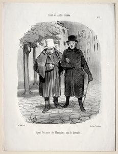 What you will, plate 7: Having taken the part of dandies under the Directory by Honoré Daumier