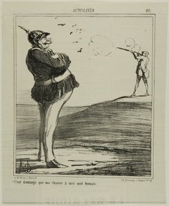 “-What a shame that I am not allowed to go hunting,” plate 180 from Actualities