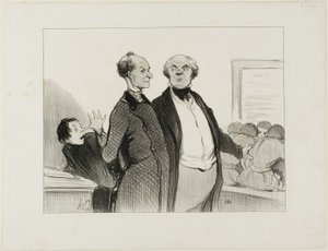 As you can see, Monsieur, I have enforced in my school perfectly good discipline. You cannot imagine to what extent I succeeded implanting in these young scholars a deep sentiment of respect towards their teacher, plate 23 from Professeurs Et Moutards by Honoré Victorin Daumier