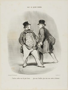 "- Beware my friend of the little baron... the more you dress him the less secured you will be," plate 49 from Tout Ce Qu