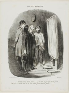 How do you find this saint there.... I tried to not make him look too conventional.... The bourgeois: - I quite agree, a Saint never should look short winded, plate 80 from Les Bons Bourgeois by Honoré Victorin Daumier