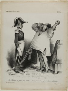 "- Sire! Lisbon has been captured. - aaaah!!... and I dreamt that I had fought courageously!" plate 304 by Honoré Victorin Daumier
