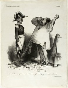 "- Sire! Lisbon has been captured. - aaaah!!... and I dreamt that I had fought courageously!", plate 304 by Honoré Victorin Daumier