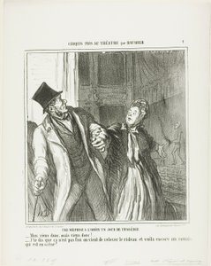 A Misapprehension at the Odeon, Plate 4 from Croquis Pris Au Théâtre par Daumier by Honoré Victorin Daumier