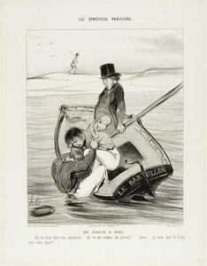 A Revolt On Board, plate 13 from Les Canotiers Parisiens by Honoré Victorin Daumier