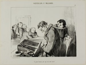A Young Man to Whom Nothing is Sacred, plate 8 from Professors and Brats by Honoré Victorin Daumier