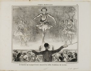 A dancer who claims to have preserved the great tradition of VESTRI, plate 12 from Croquis Dramatiques by Honoré Victorin Daumier