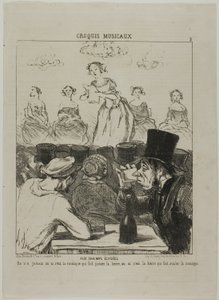 At the Champs-Elysées, plate 3 from Croquis Musicaux by Honoré Victorin Daumier