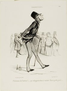 Damn Boots! That Will Teach Me to Take Smaller Steps... plate 6 from Coquetterie by Honoré Victorin Daumier