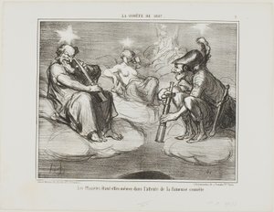 Even the Planets are Watching with Interest the Arrival of the Famous Comet, Plate 9 from La Comet De 1857 by Honoré Victorin Daumier