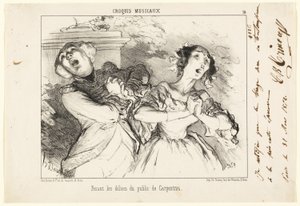 Giving the Public the Delights of Carpentras, Plate 16 from Musical Sketches by Honoré Victorin Daumier