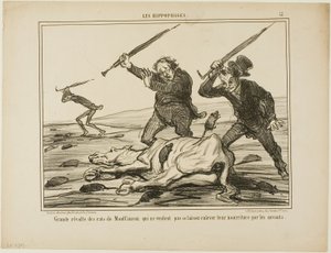 Great Revolt of the Rats of Montfaucon, Plate 12 from Les Hippophages by Honoré Victorin Daumier