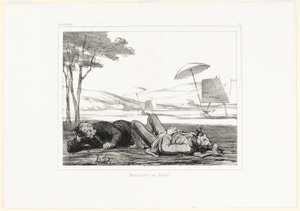 Landscape Painters at Work, Plate 309 from Souvenirs d’artistes by Honoré Victorin Daumier