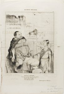 Marius At Carthage. Soldier, say to the senate that in my noble poverty I have taken for a chair a ruin And if I were in Sylla I would not be sitting here. (Pun attributed to M. Cousin), plate 35 from Histoire Ancienne by Honoré Victorin Daumier