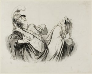 Merope. “A soldier of my stature is quite able to run the state once defended with so much fun,” plate 2 from Physionomies Tragiques