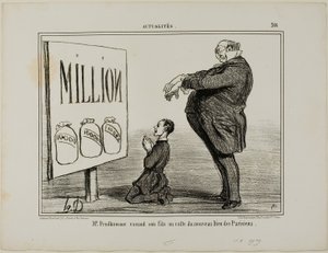 Mr. Prudhomme dedicating his son to the new God of the Parisians, plate 366 from Actualités