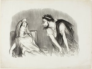Oedipus. "- When my sword cut into his bleeding heart - You are trembling Madame - It was then that the world was falling apart," plate ten from Physionomies tragiques