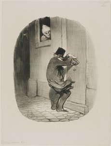 Past Midnight, Plate 19 from Tenants and Landlords by Honoré Victorin Daumier