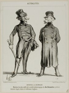 Ratapoil and Casmajou. The most active members of the philanthropic society of December 10: the portraits are drawn from nature and are of striking similarity, plate six from Actualités by Honoré Victorin Daumier