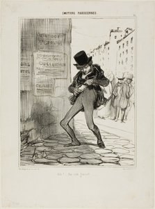 Robbed! Empty-Pocket Street..., plate 13 from Émotions Parisiens by Honoré Victorin Daumier