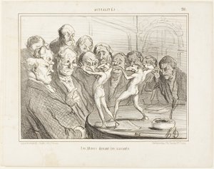 The Aztecs before the scientists, plate 211 from Actualités by Honoré Victorin Daumier