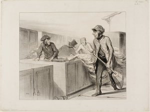 The Bath Tub Cars by Honoré Victorin Daumier