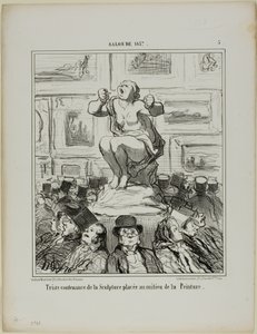 The Displeasure of a Sculpture Placed in the Middle of an Exhibition of Paintings, plate 5 from Salon De 1857