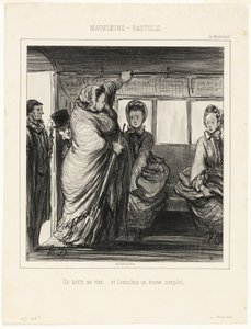 The Madeleine-Bastille Bus Line. A trifle, a nothing... and the bus is full by Honoré Victorin Daumier