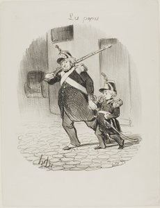 The Day of the Great Parade, Plate 6 from Les Papas by Honoré Victorin Daumier