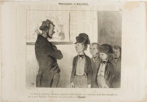 The Pupils of the Institute Pascareau Trying Their New School Uniform, Plate 25 from Professors and Kids by Honoré Victorin Daumier