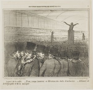 View of the Grand Hall, plate 1 from Souvenir of the Grand Festival of the Orpheonists by Honoré Victorin Daumier