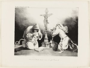 When the Devil Grew Old He Became a Hermit, plate 476 by Honoré Victorin Daumier