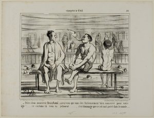 "You know, Monsieur Beaufumé, actually you have kept damned well considering your age. This costume suits you perfectly.... just too bad that it does not look good on everybody," plate 36 from Croquis D