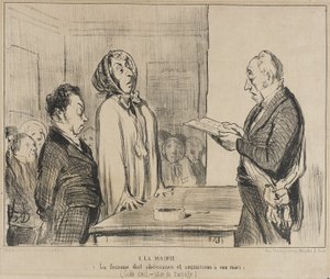 At the Town Hall... by Honoré Daumier