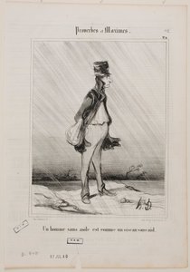 A man without refuge is like a bird without a nest. by Honoré Daumier