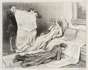 Subscribers Receiving Their Newspaper... by Honoré Daumier