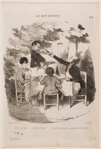 Ah, it’s fresh, it’s fresh!... Smell it yourself, waiter, you say that is fresh?... by Honoré Daumier