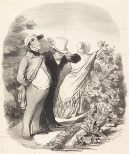 Well!... there she is picking a rose... by Honoré Daumier