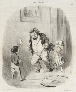 Come on, Dad...again...thirty-two laps! by Honoré Daumier