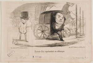 Arrival of a deputy in a carriage, called a snail by Honoré Daumier