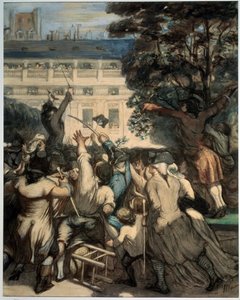 Camille Desmoulins (1760-1794) Harangues the Patriots in the Gardens of the Palais Royal