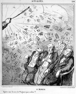 Cartoon on the Music of Wagner - by Honoré Daumier by Honoré Daumier