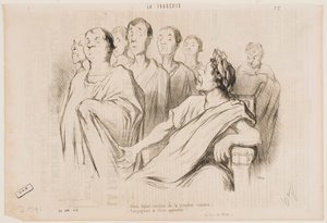Come, dignified pillars of Roman grandeur… friends of Caesar, approach! by Honoré Daumier