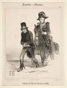 As You Make Your Bed, So You Must Lie, plate 4 from Proverbs and Maxims by Honoré Daumier