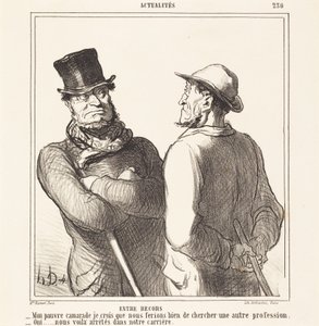 Between Records by Honoré Daumier